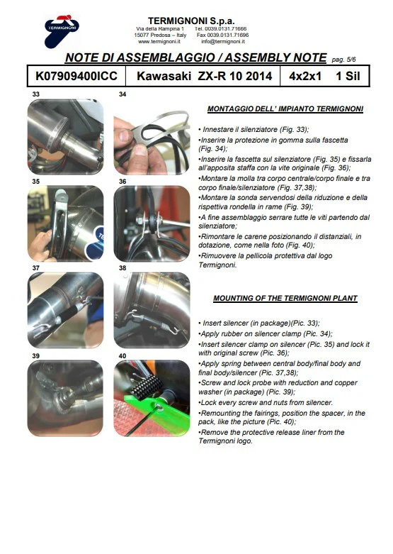 Termignoni Komplettanlage Titanium Kawasaki ZX-10 R/RR (16-20) K08010200TCC - Image 9