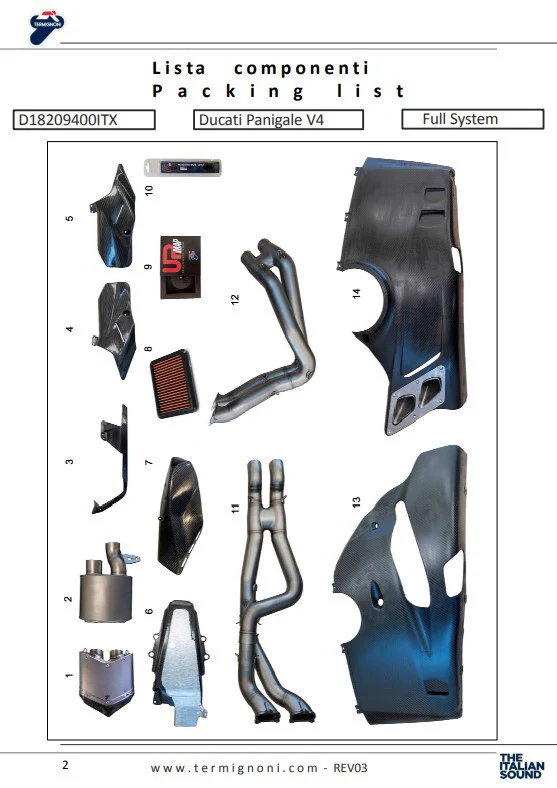 Termignoni Komplettanlage Titanium 4USCITE Ducati Panigale V4 R (19-24) D18209401TTX - Image 10