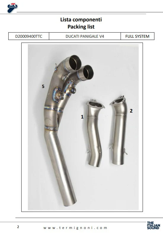 Termignoni Komplettanlage Titanium D200 RHT Ducati Panigale V4 R (19-24) D20009400TTC - Image 6