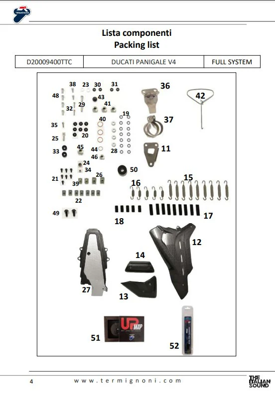 Termignoni Komplettanlage Titanium D200 RHT Ducati Panigale V4 R (19-24) D20009400TTC - Image 8