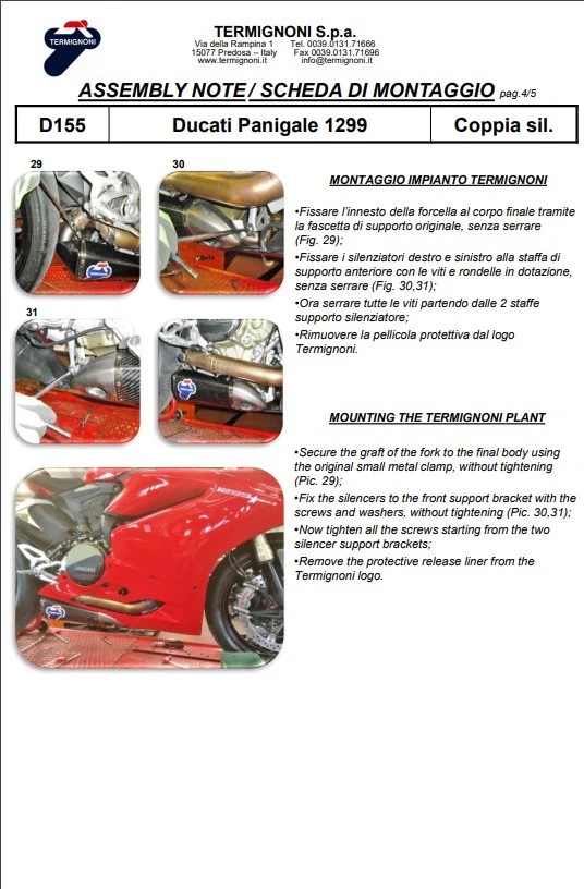Termignoni Slip-On Kit Carbon Ducati Panigale 899 (13-16) D155102CPT+D155Y - Image 9