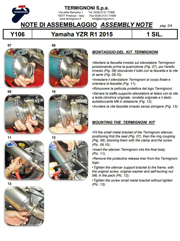 Termignoni Slip-On Carbon Yamaha YZF-R1/M (15-26) Y106080CFT - Image 5