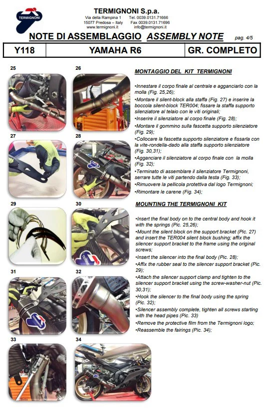 Termignoni Komplettanlage Titanium Kit-SSP Version Yamaha YZF-R6 (06-26) Y11810200TCC - Image 12