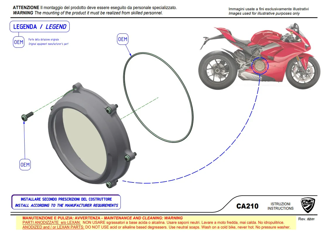 Transparenter Kupplungsdeckel Pramac Racing Limited Edition CNC Racing Ducati Panigale V4/S (25-26) CA210PR - Image 5