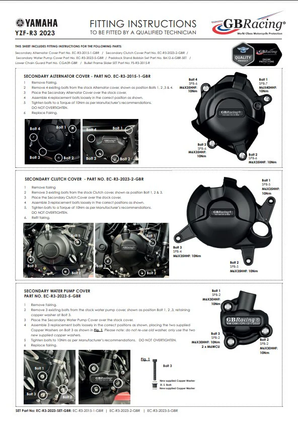 Wasserpumpen Protektor Schutzabdeckung GBRacing Yamaha YZF-R3 (23-26) - Image 5