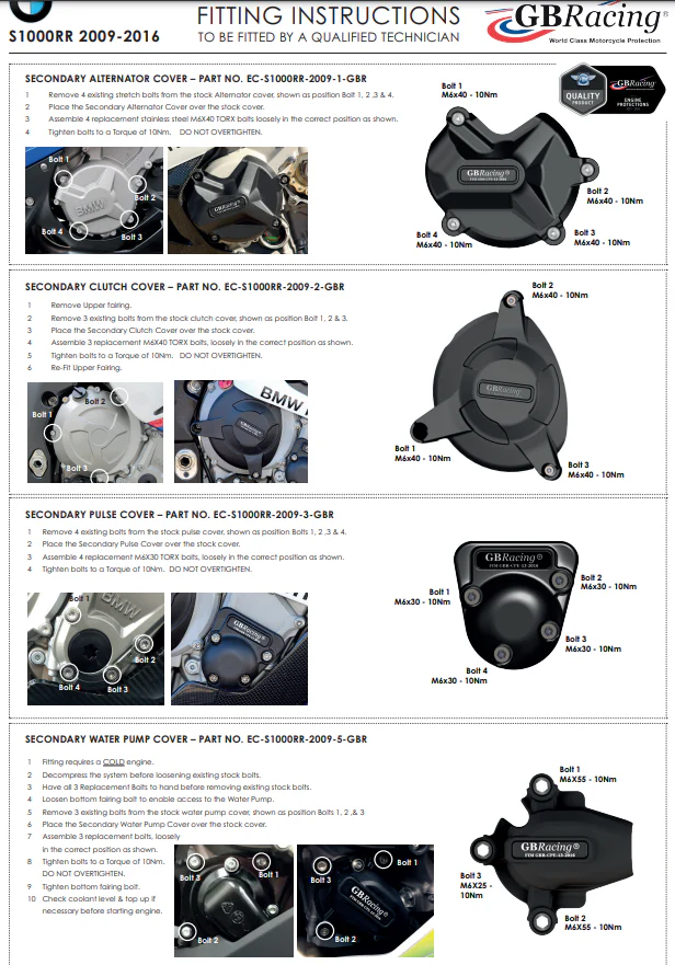 Wasserpumpen Protektor Schutzabdeckung GBRacing BMW S1000RR (19-26) - Image 4