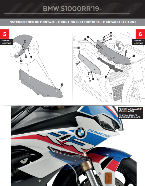 Puig Winglets Spoiler Downforce BMW S1000RR K67 (19-22) 3636 - Image 7