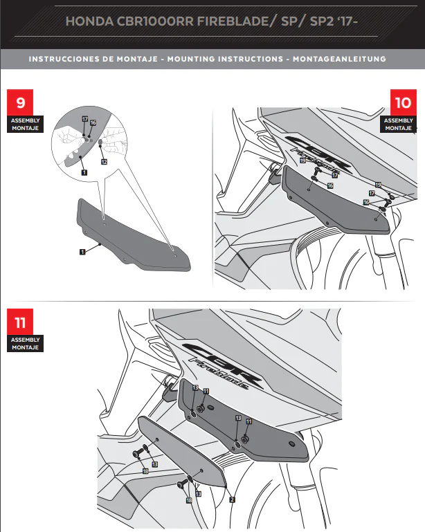 Puig Winglets Spoiler Downforce Honda CBR 1000 RR SC77 (17-19) 9729 - Image 9