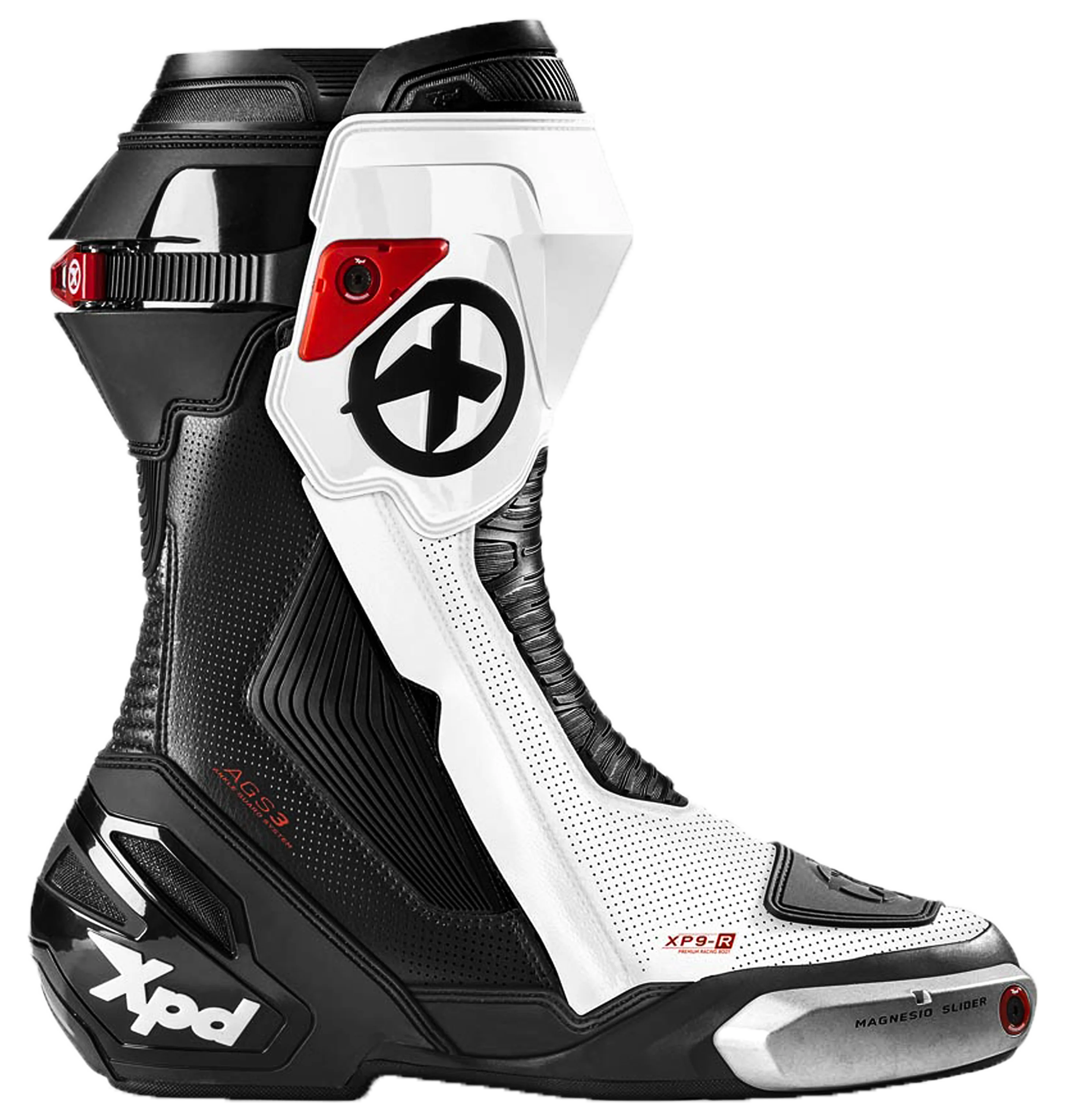 XPD XP9-R AIR perforierter Racing und Straßen Motorradstiefel | Herren | Weiß/Schwarz - Image 2