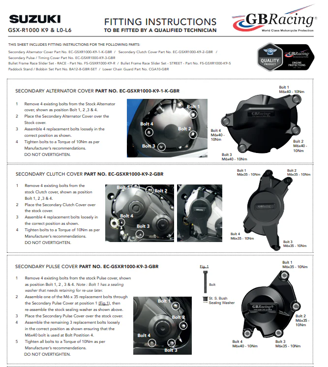 Zündung Protektor Schutzabdeckung GBRacing Suzuki GSX-R 1000 (09-16) - Image 2